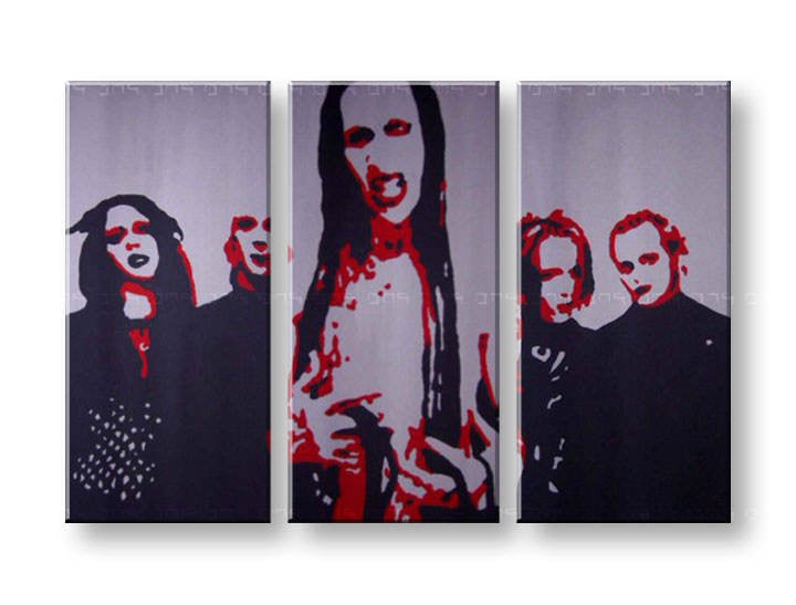 Ročno izdelana slika POP Art Marilyn Manson 3-delna 