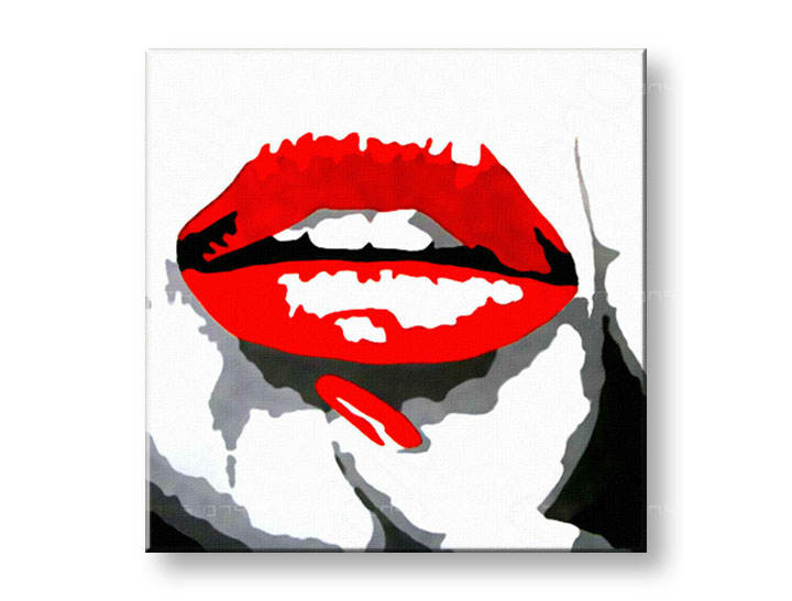Ročno izdelana slika POP Art RED LIPS 1-delna 