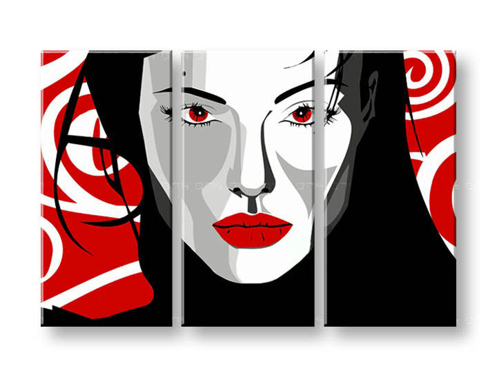 Ročno izdelana slika POP Art Nice WOMAN 3-delna 