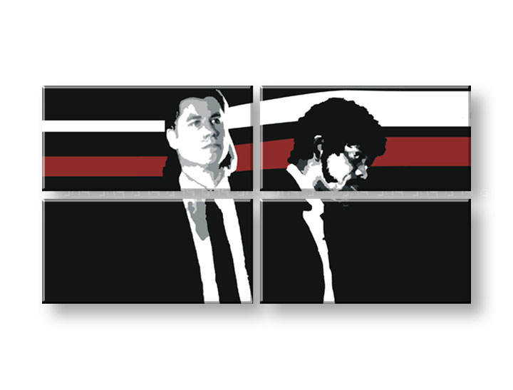 Ročno izdelana slika POP Art Pulp Fiction 4-delna