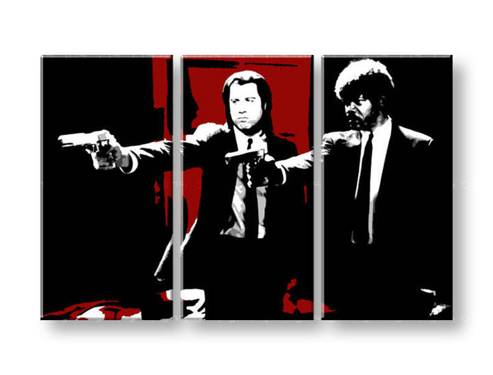 Ročno izdelana slika POP Art Pulp Fiction 3-delna 