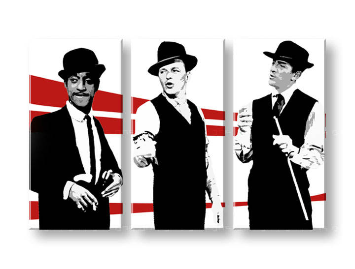 Ročno izdelana slika POP Art Rat Pack 3-delna 