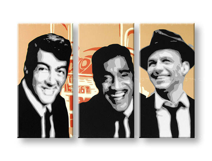 Ročno izdelana slika POP Art Rat Pack 3-delna 