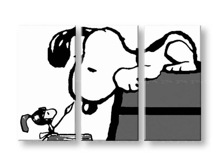 Ročno izdelana slika POP Art SNOOPY 3-delna 