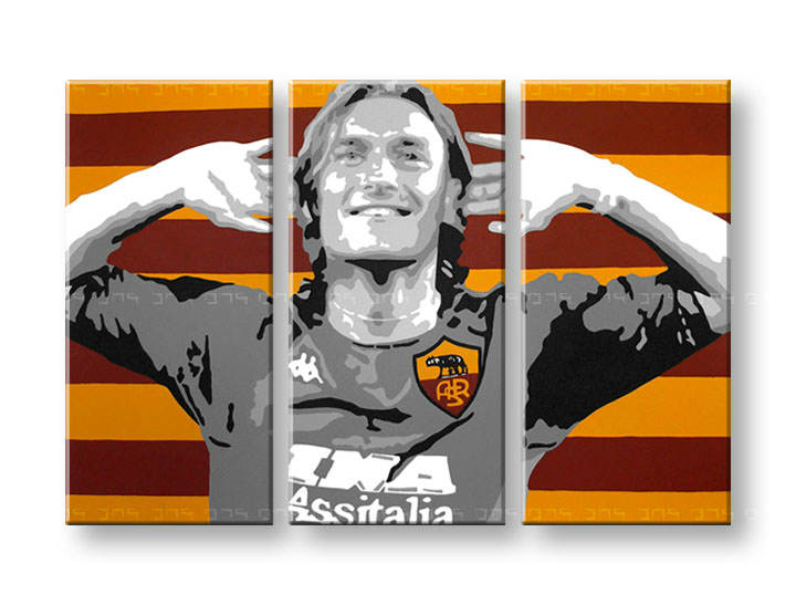 Ročno izdelana slika POP Art Francesco Totti 3-delna 