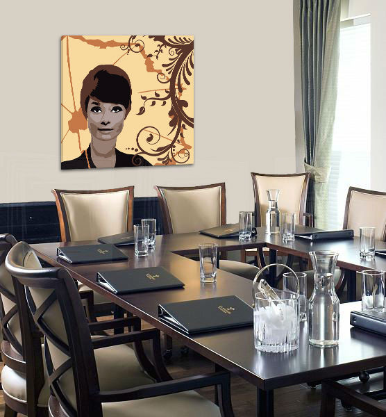 Ročno izdelana slika POP Art Audrey Hepburn 1-delna 