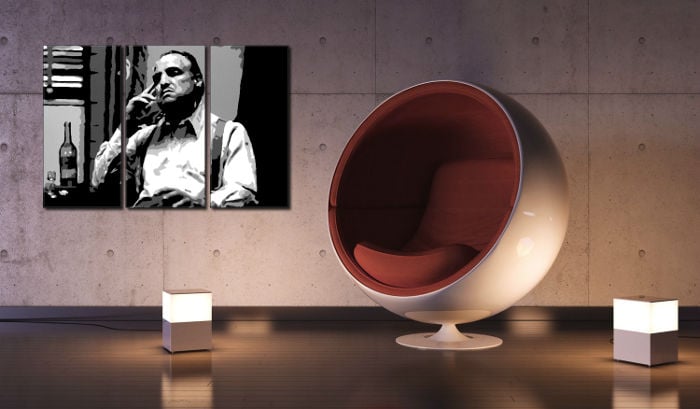 Ročno izdelana slika POP Art Marlon Brando 3-delna 