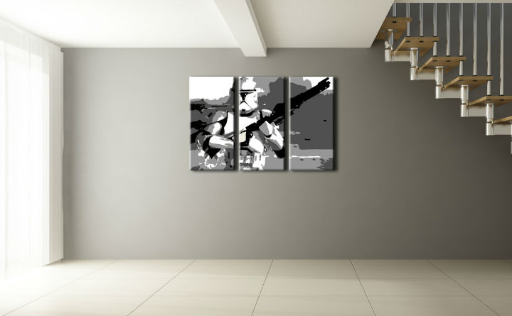 Ročno izdelana slika POP Art Star Wars 3-delna 