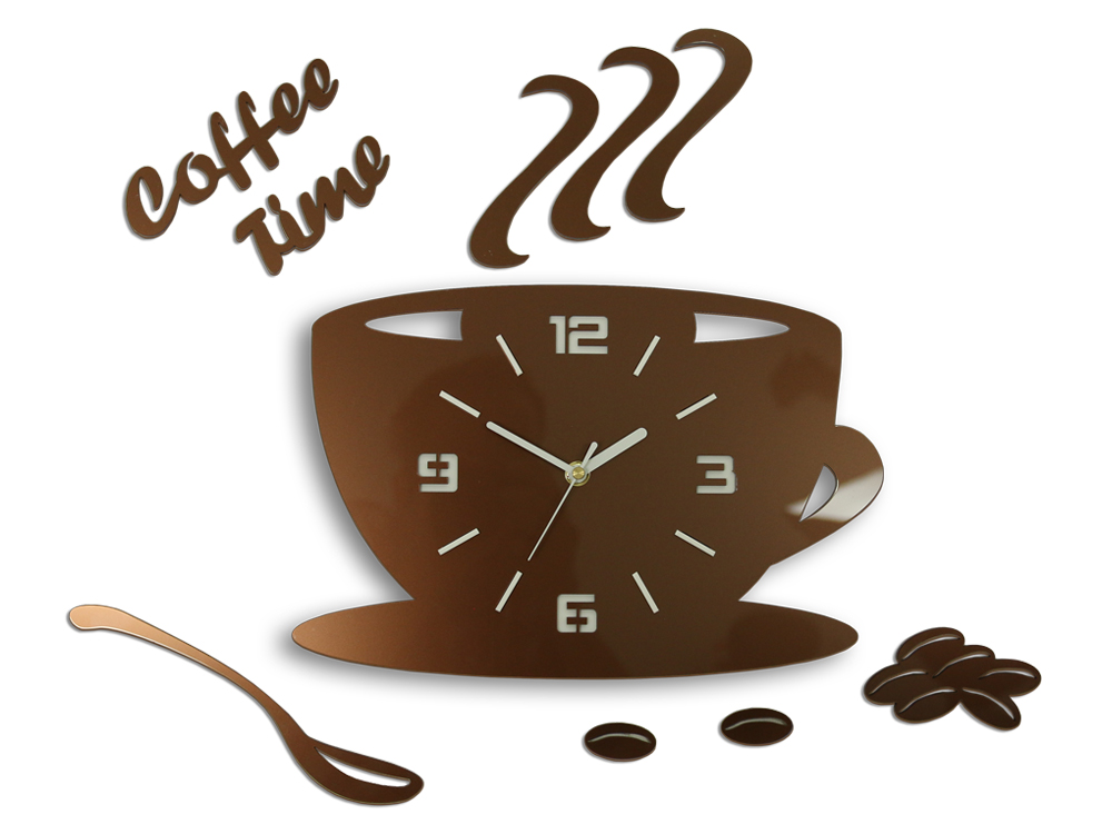 Stenske ure COFFE TIME 3D COPPER HMCNH045-copper
