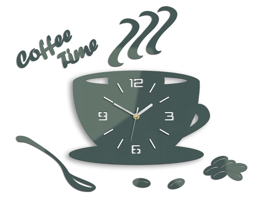 Stenske ure COFFE TIME 3D GRAY HMCNH045-gray