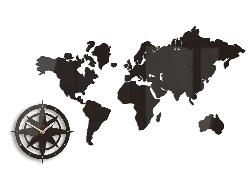 Stenske ure WORLD MAP WENGE HMCNH051-wenge