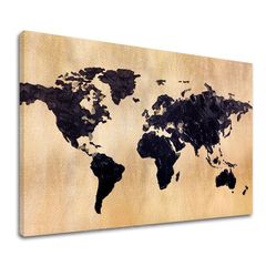 Zlati dotik na platnu Svet v zlatu 60x90 cm